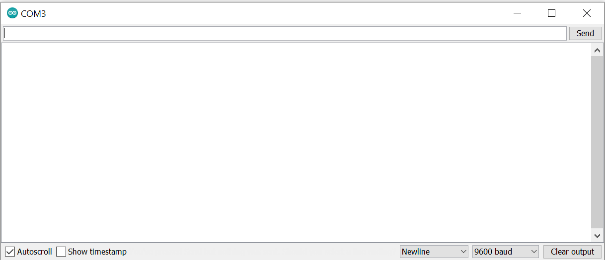 Arduino Serial Monitor for sending stepper motor commands.