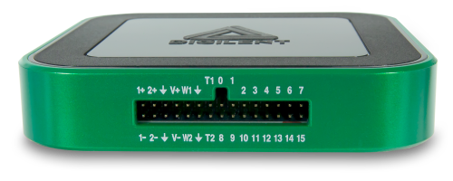 Analog Discovery 3 hardware with front connector panel